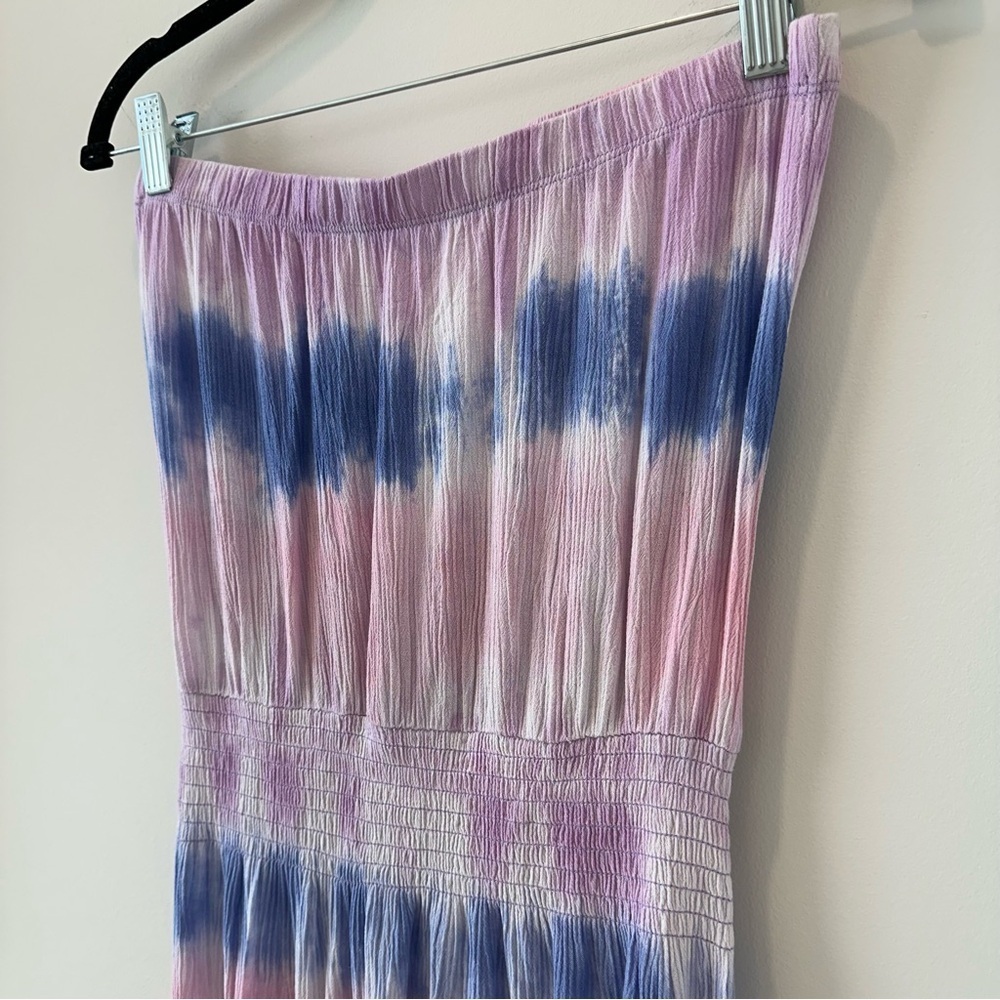 Becca Swim Cover Up Free Bird Strapless Tie Dye Beach Coverup Lake Beachy Pink - Picture 7 of 15